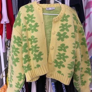 Zara knitted/quilt sweater